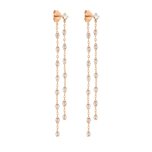 Gigi Clozeau - Boucles d'oreilles Dansantes Classique Gigi sparkle, diamants, or rose