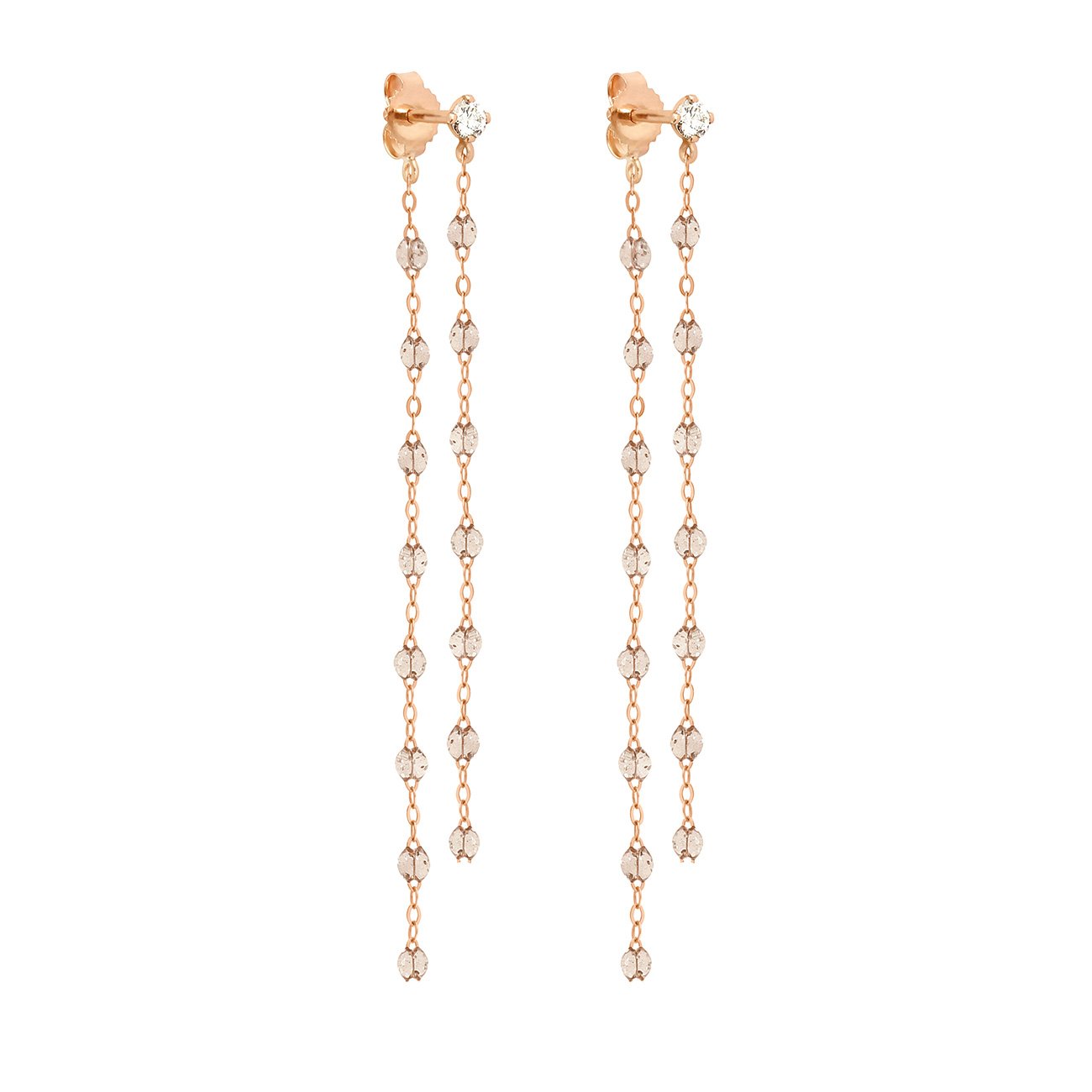Gigi Clozeau - Boucles d'oreilles Dansantes Classique Gigi sparkle, diamants, or rose