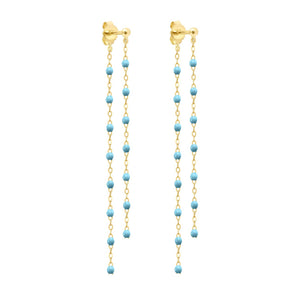 Gigi Clozeau - Boucles d'oreilles Dansantes Classique Gigi turquoise, or jaune