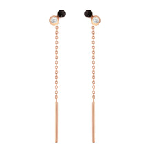 Gigi Clozeau - Boucles d'oreilles Dot, résine noire, diamants, or rose
