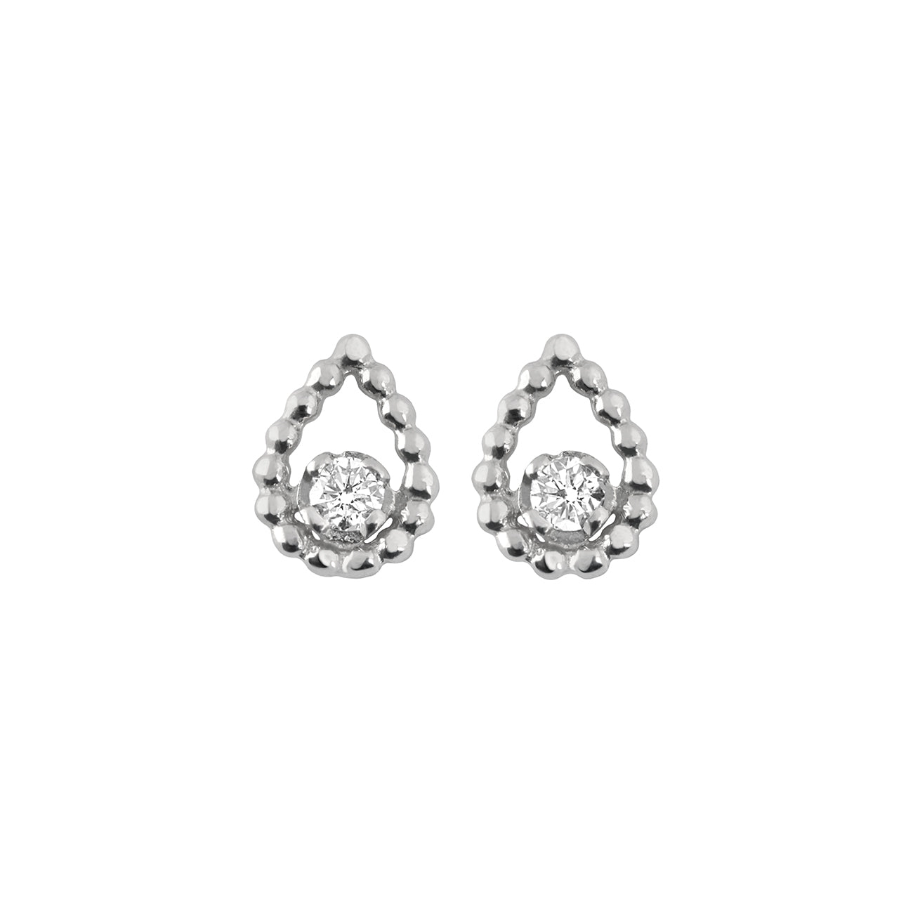 Gigi Clozeau - Boucles d'oreilles Lucky Lotus, diamants, or blanc