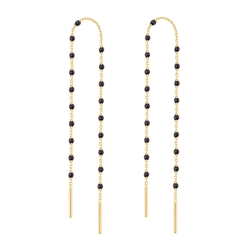 Gigi Clozeau - Boucles d'oreilles noire Mini Gigi, or jaune