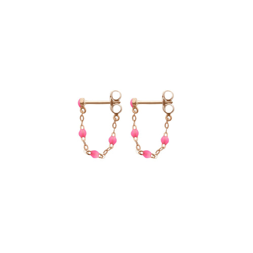 Gigi Clozeau - Boucles d'oreilles rose fluo Classique Gigi, or rose