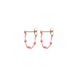 Gigi Clozeau - Boucles d'oreilles rose fluo Classique Gigi, or rose