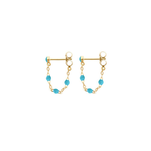 Gigi Clozeau - Boucles d'oreilles turquoise Classique Gigi, or jaune