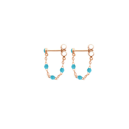 Gigi Clozeau - Boucles d'oreilles turquoise Classique Gigi, or rose
