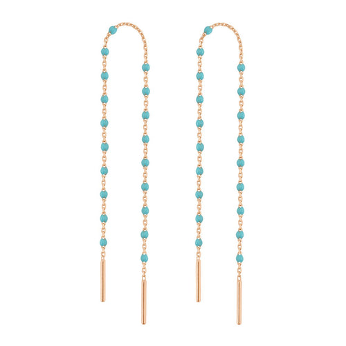 Gigi Clozeau - Boucles d'oreilles turquoise vert Mini Gigi, or rose