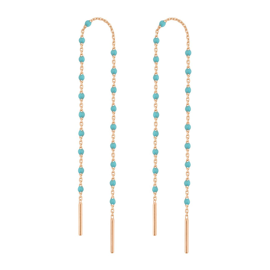 Gigi Clozeau - Boucles d'oreilles turquoise vert Mini Gigi, or rose