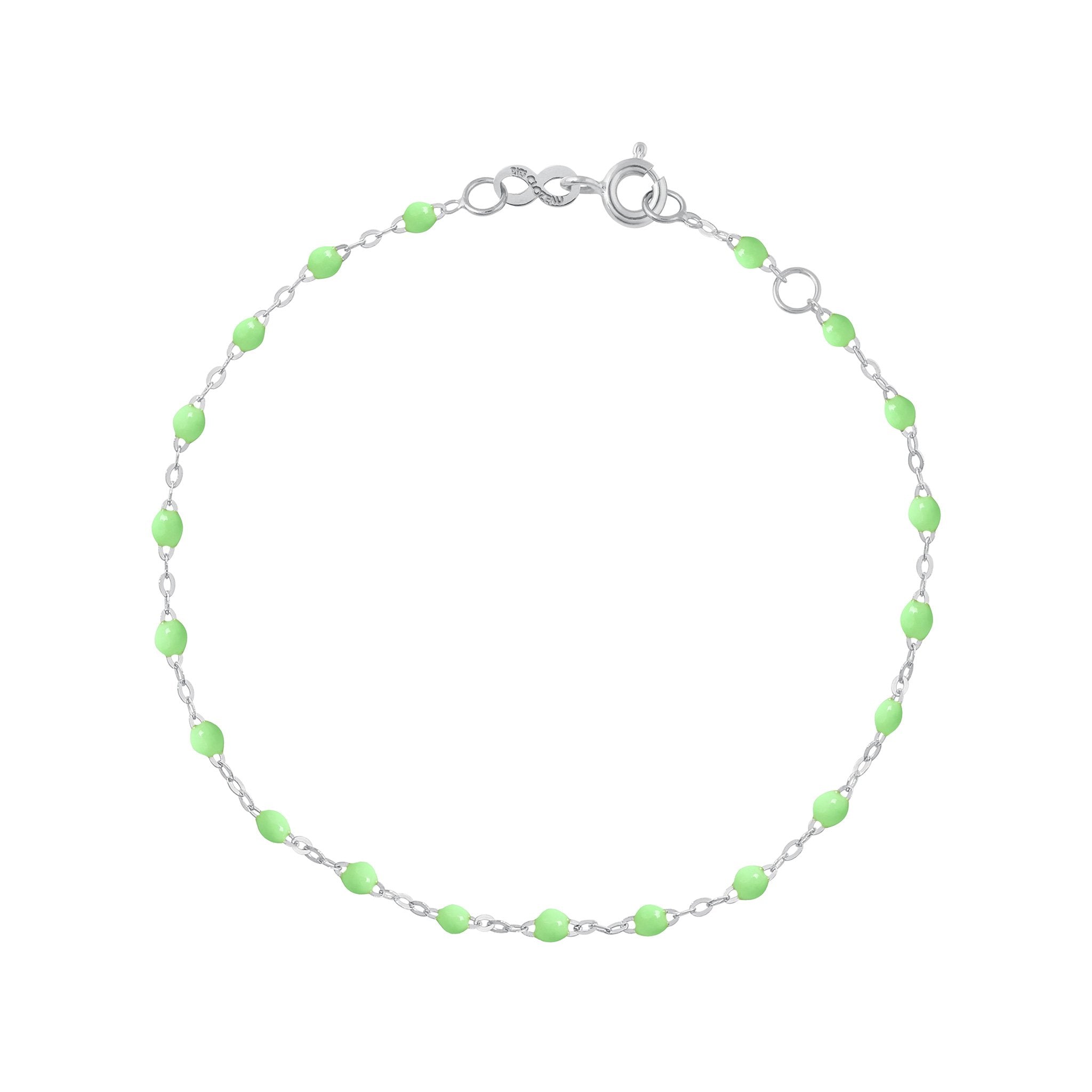 Gigi Clozeau - Bracelet anis Classique Gigi, or blanc, 17 cm