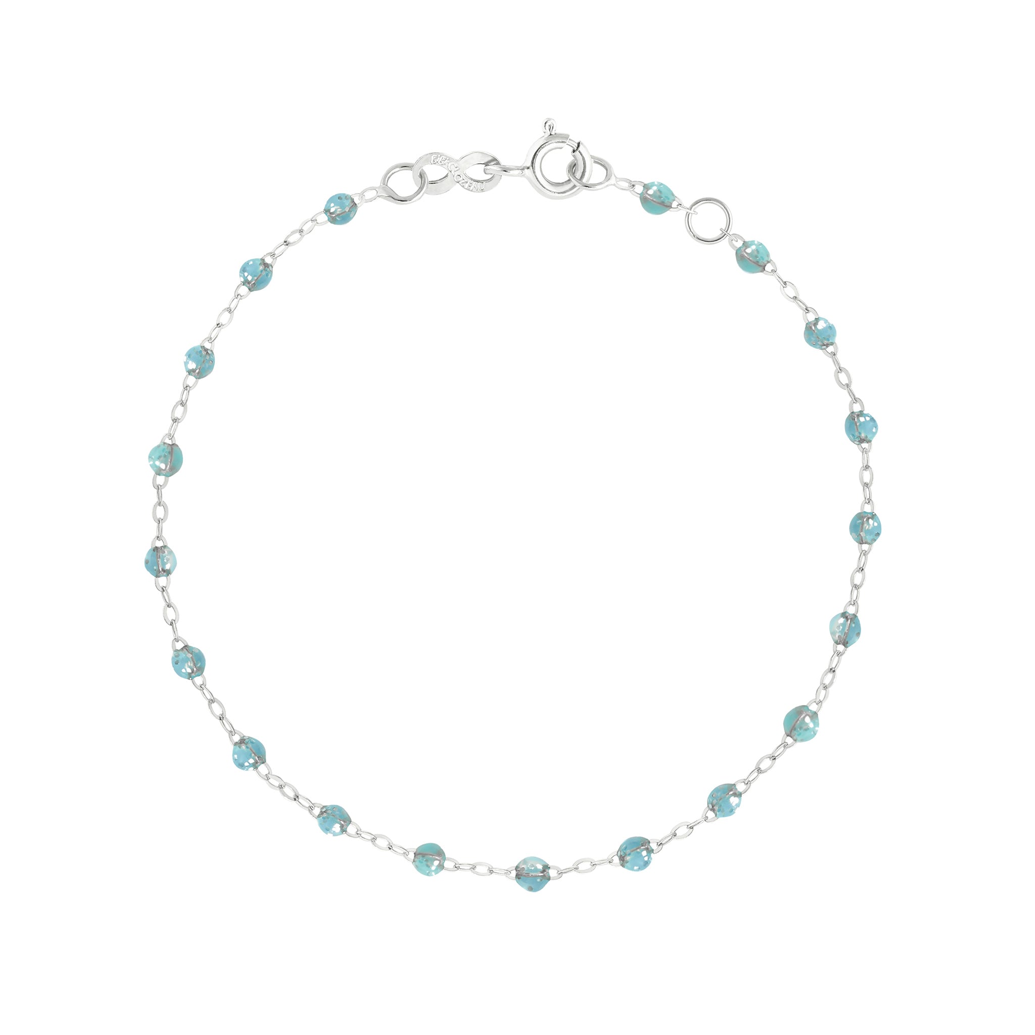 Gigi Clozeau - Bracelet aqua Classique Gigi, or blanc, 19 cm