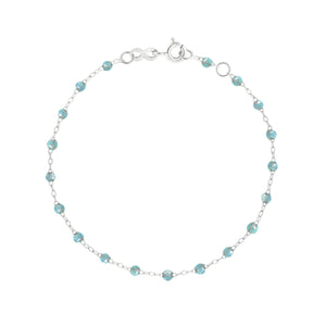 Gigi Clozeau - Bracelet aqua Classique Gigi, or blanc, 19 cm