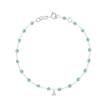 Gigi Clozeau - Bracelet aqua Gigi Suprême, or blanc, 1 diamant, 17 cm