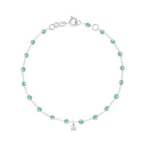 Gigi Clozeau - Bracelet aqua Gigi Suprême, or blanc, 1 diamant, 17 cm