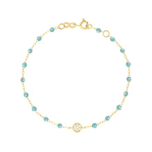 Gigi Clozeau - Bracelet aqua Puce diamants, or jaune, 17 cm