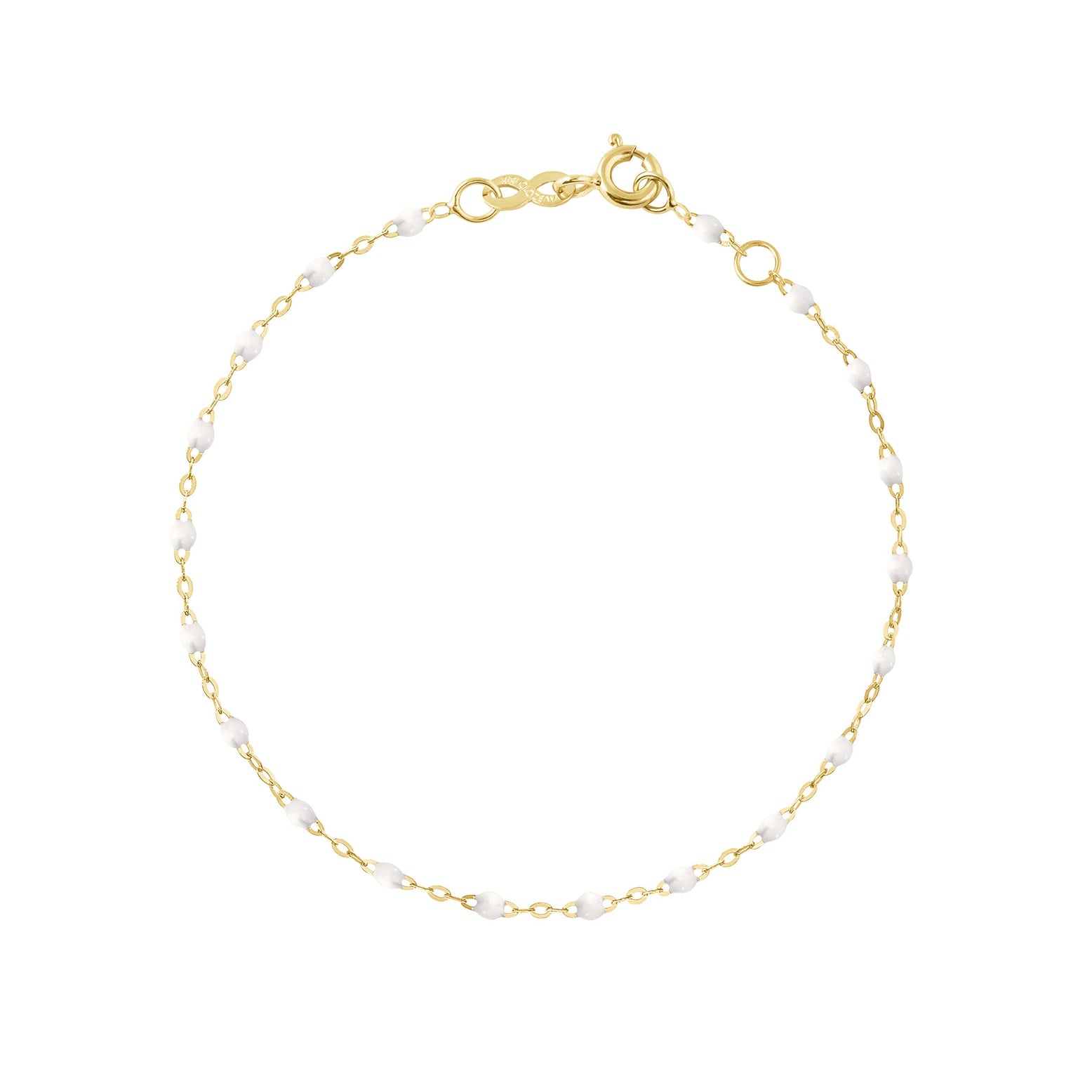 Gigi Clozeau - Bracelet bébé blanc Classique Gigi, or jaune, 13 cm
