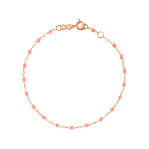 Gigi Clozeau - Bracelet bébé fuchsia Classique Gigi, or rose, 13 cm