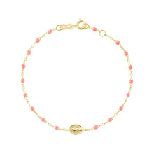 Gigi Clozeau - Bracelet bébé fuchsia Madone or jaune, 13 cm