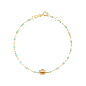 Gigi Clozeau - Bracelet bébé jade Madone or jaune, 13 cm