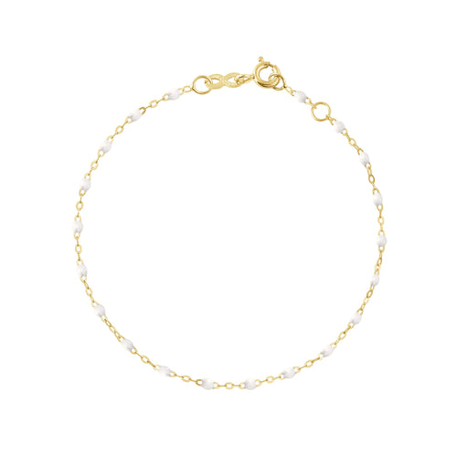 Gigi Clozeau - Bracelet blanc Classique Gigi, or jaune, 17 cm