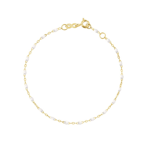Gigi Clozeau - Bracelet blanc Classique Gigi, or jaune, 15 cm
