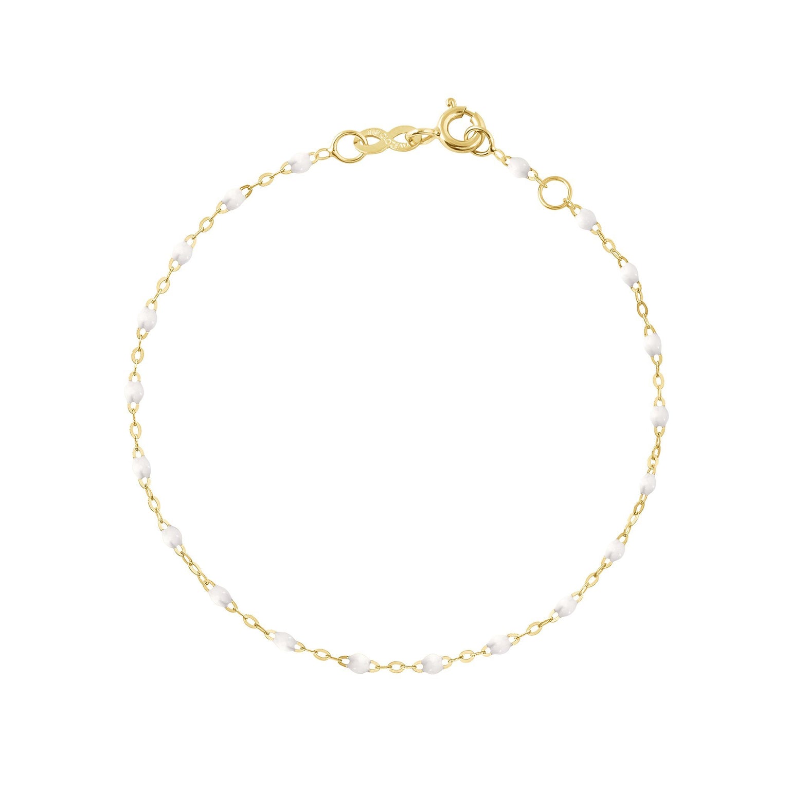 Gigi Clozeau - Bracelet blanc Classique Gigi, or jaune, 15 cm