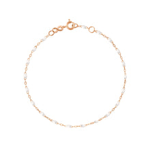 Gigi Clozeau - Bracelet blanc Classique Gigi, or rose, 17 cm