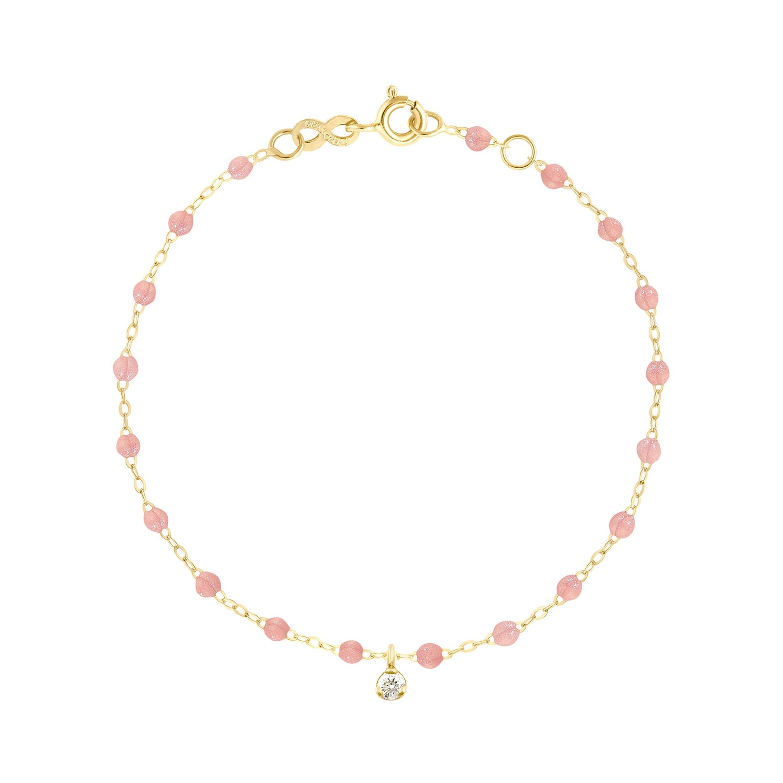 Gigi Clozeau - Bracelet blush Gigi Suprême, or jaune, 1 diamant, 17 cm