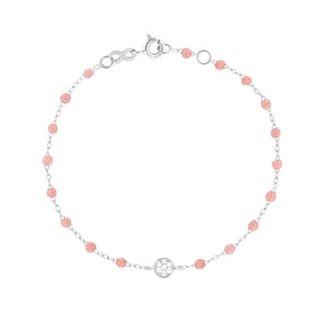Gigi Clozeau - Bracelet blush Puce diamants, or blanc, 17 cm