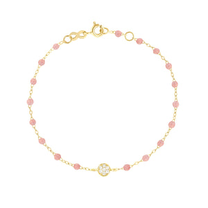 Gigi Clozeau - Bracelet blush Puce diamants, or jaune, 17 cm
