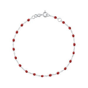 Gigi Clozeau - Bracelet bordeaux Classique Gigi, or blanc, 17 cm