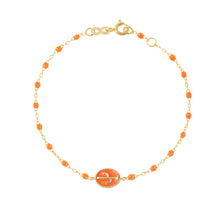 Gigi Clozeau - Bracelet Cactus résine orange fluo, or jaune