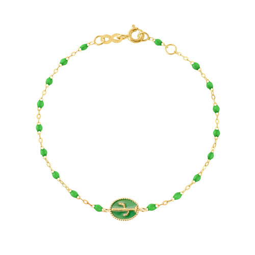 Gigi Clozeau - Bracelet Cactus résine prairie, or jaune