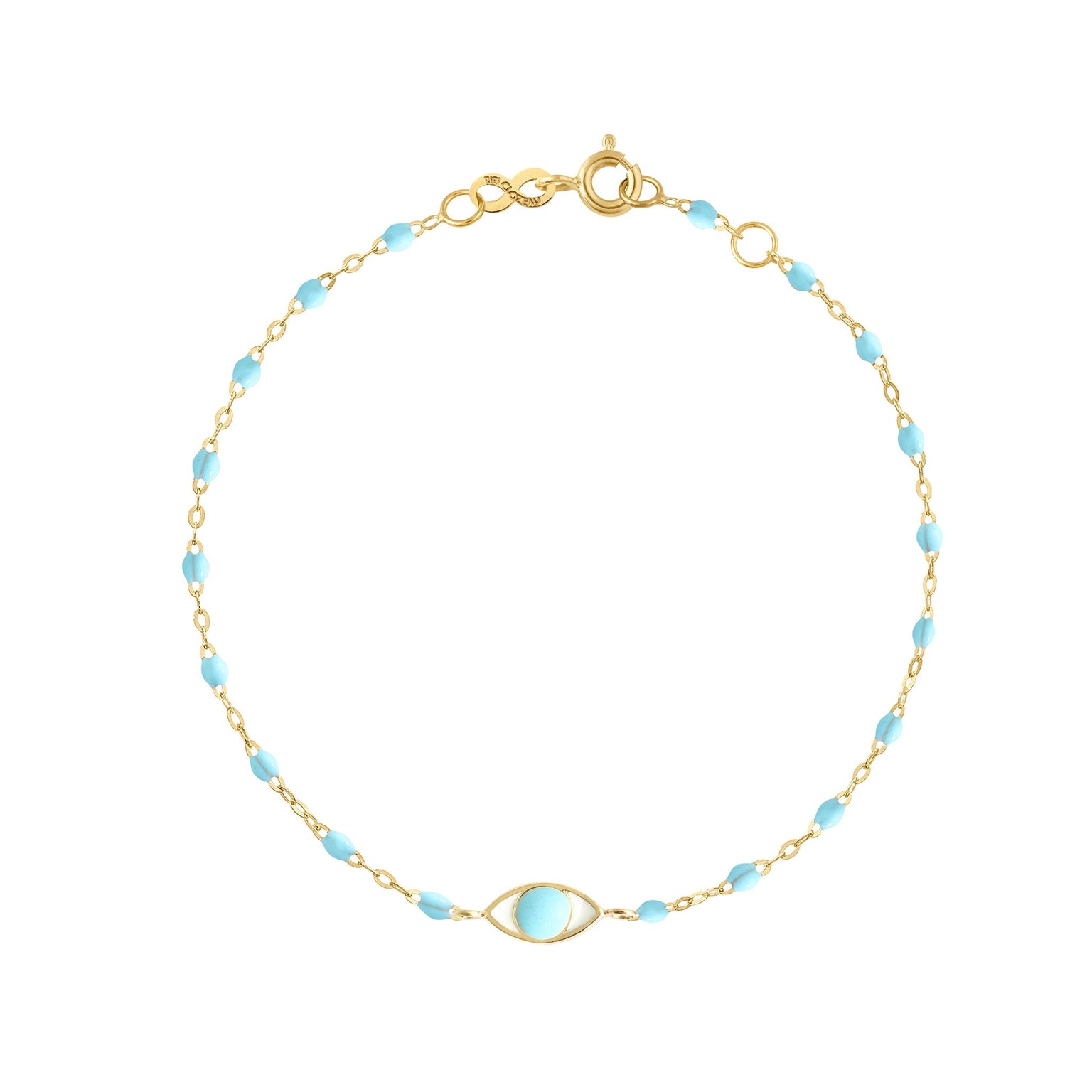 Gigi Clozeau - Bracelet Classique Gigi Eye turquoise, or jaune, 17 cm