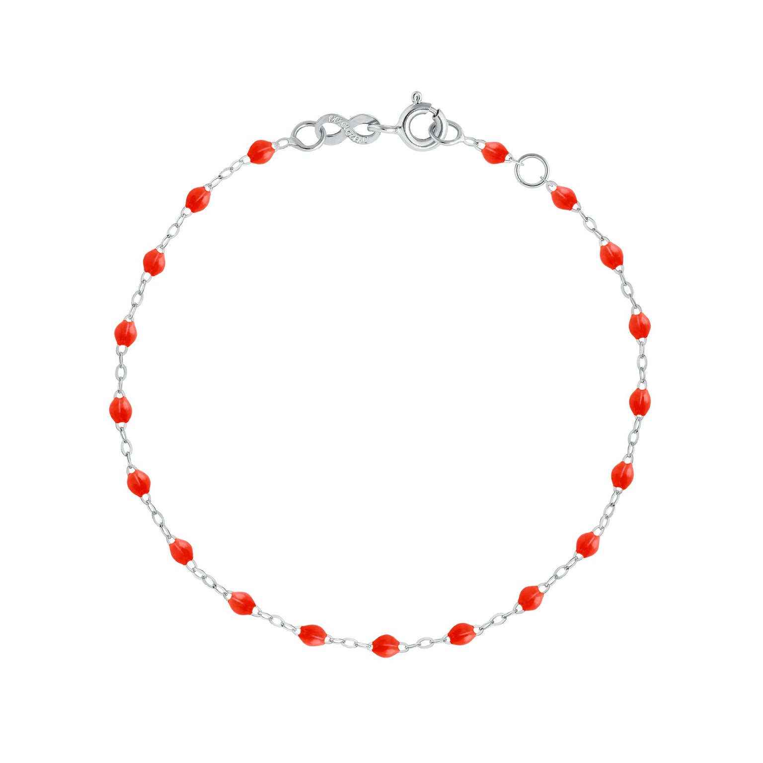 Gigi Clozeau - Bracelet corail Classique Gigi, or blanc, 15 cm