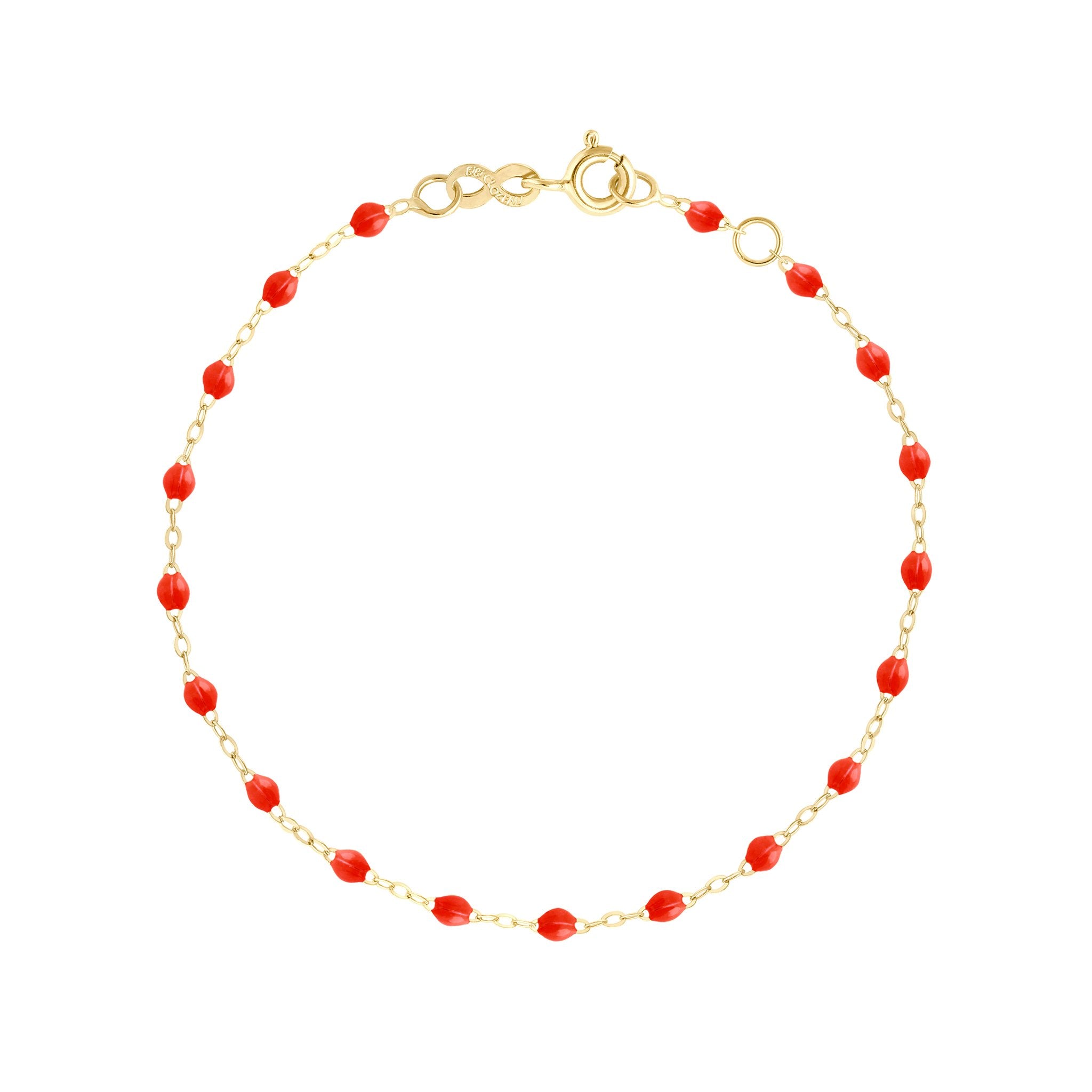 Gigi Clozeau - Bracelet corail Classique Gigi, or jaune, 15 cm