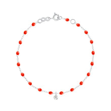 Gigi Clozeau - Bracelet corail Gigi Suprême, or blanc, 1 diamant, 17 cm