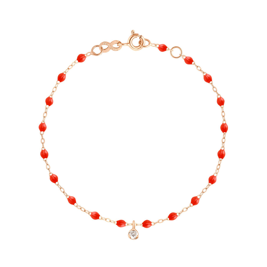 Gigi Clozeau - Bracelet corail Gigi Suprême, or rose, 1 diamant, 17 cm