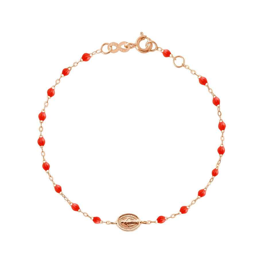 Gigi Clozeau - Bracelet corail Madone or rose, 17 cm
