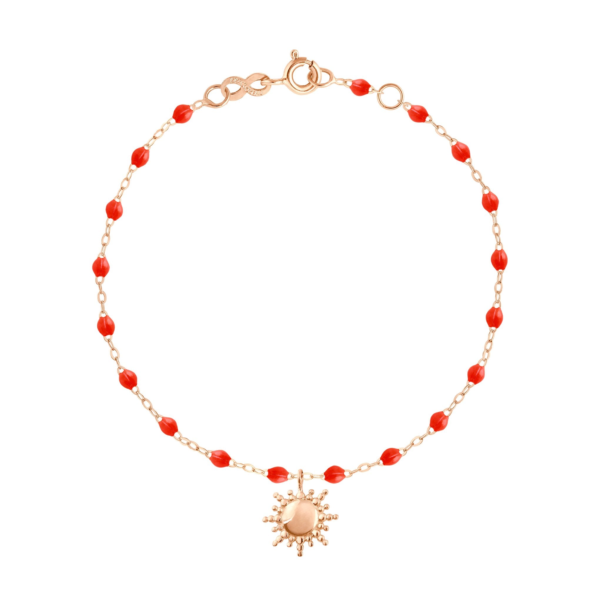 Gigi Clozeau - Bracelet corail Soleil, or rose, 17 cm
