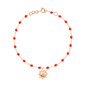 Gigi Clozeau - Bracelet corail Soleil, or rose, 17 cm
