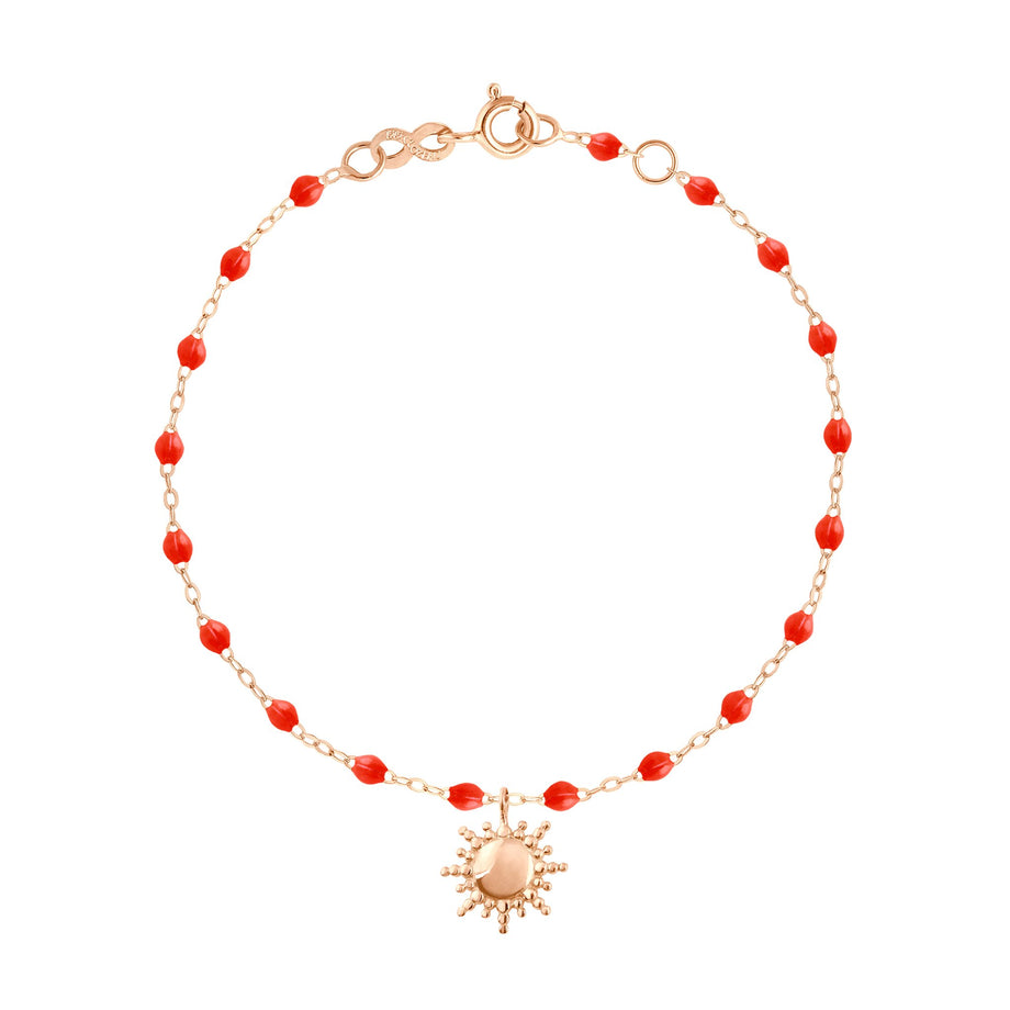 Gigi Clozeau - Bracelet corail Soleil, or rose, 17 cm