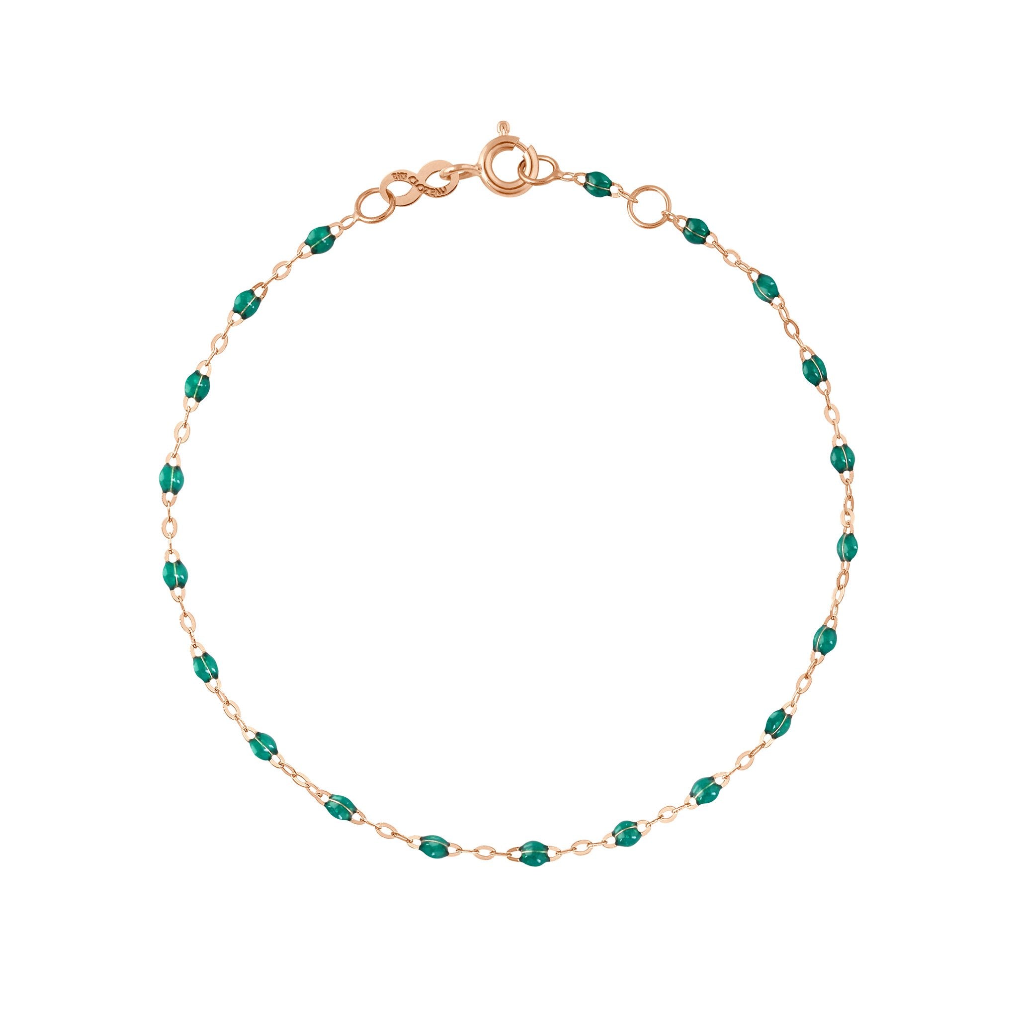 Gigi Clozeau - Bracelet émeraude Classique Gigi, or rose, 17 cm