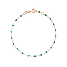 Gigi Clozeau - Bracelet émeraude Classique Gigi, or rose, 17 cm