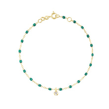 Gigi Clozeau - Bracelet émeraude Gigi Suprême, or jaune, 1 diamant, 17 cm
