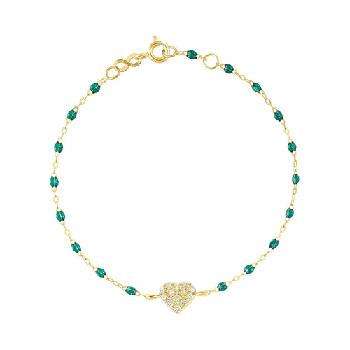 Gigi Clozeau - Bracelet émeraude In Love, diamants, or jaune, 17 cm