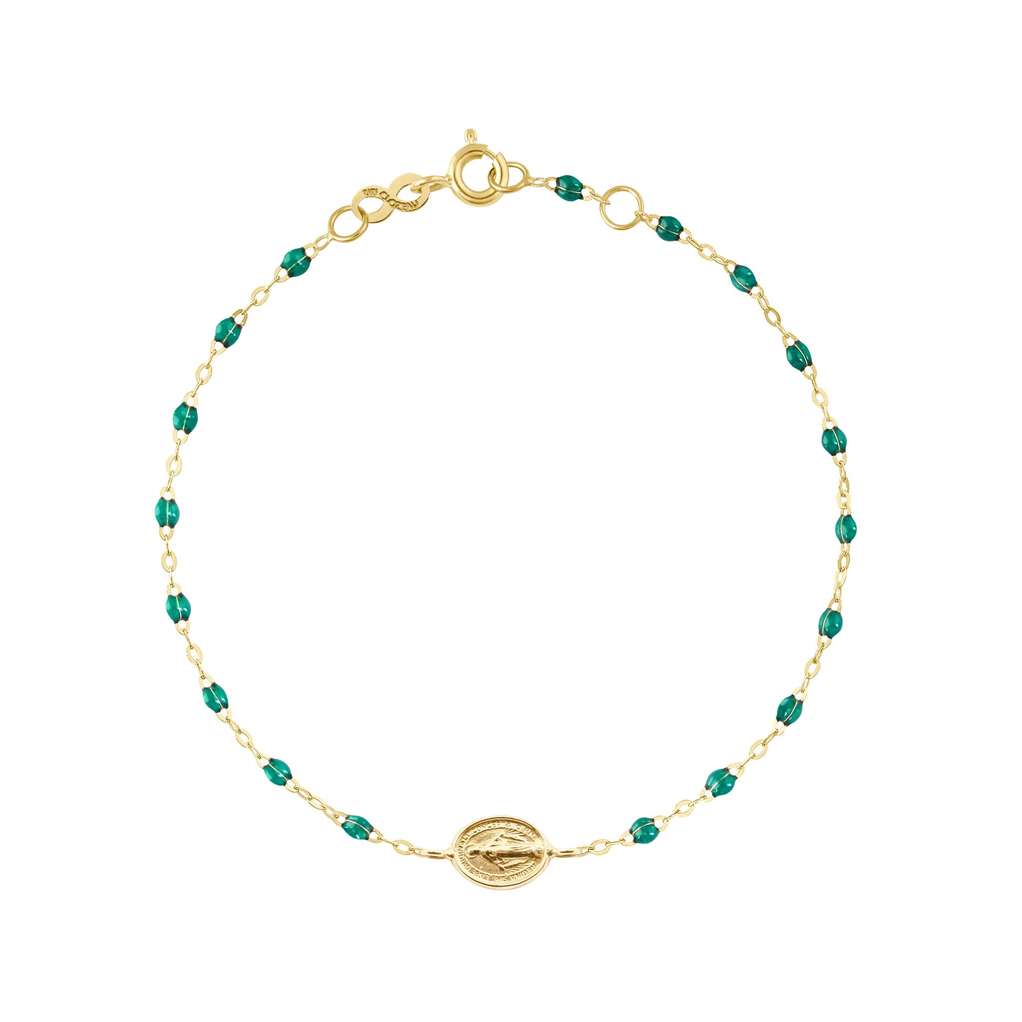 Gigi Clozeau - Bracelet émeraude Madone or jaune, 17 cm