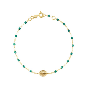 Gigi Clozeau - Bracelet émeraude Madone or jaune, 17 cm