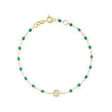 Gigi Clozeau - Bracelet émeraude Puce diamants, or jaune, 17 cm