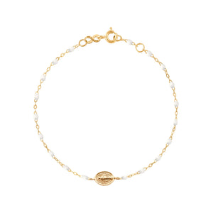 Gigi Clozeau - Bracelet enfant blanc Madone or jaune, 15 cm