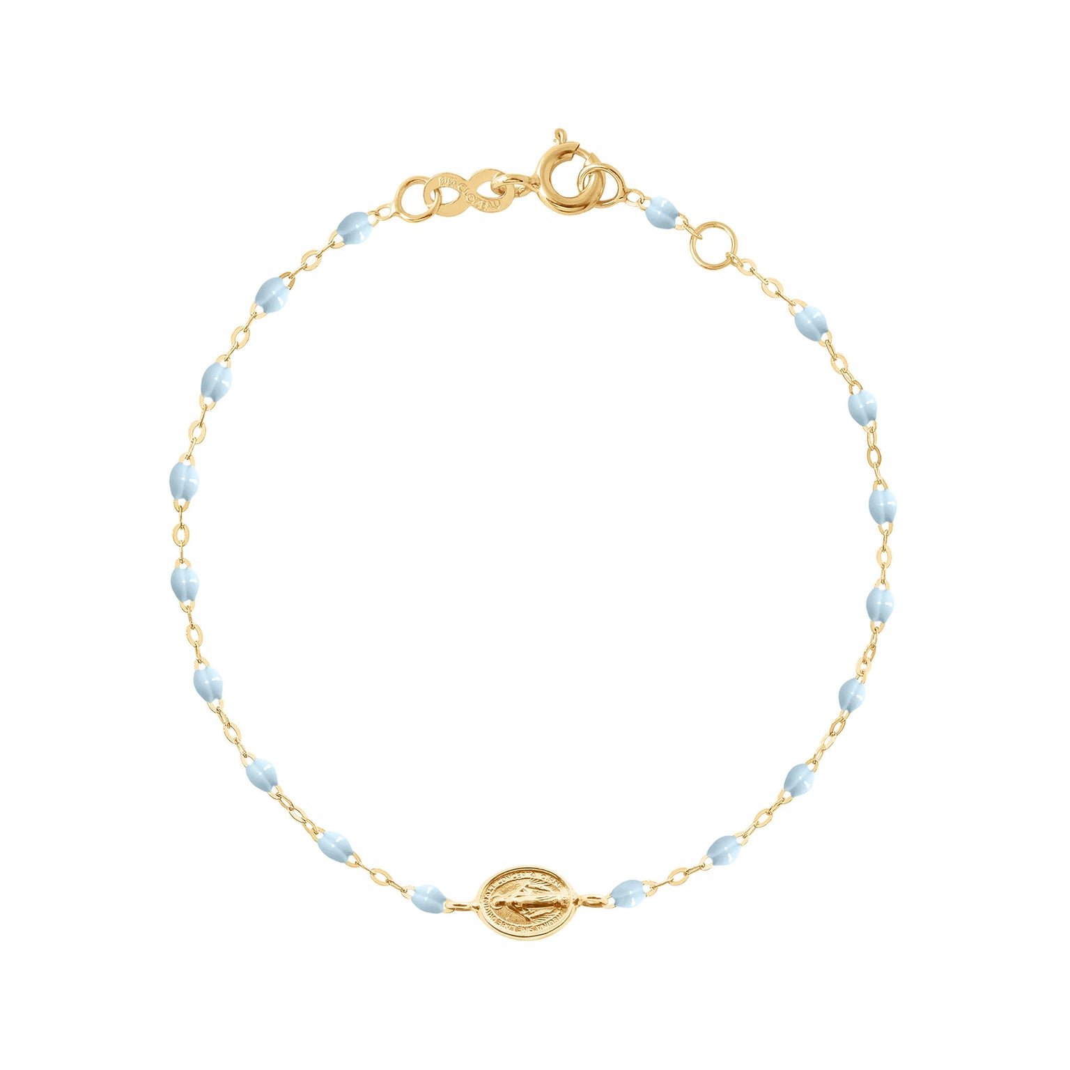 Gigi Clozeau - Bracelet enfant bleu layette Madone or jaune, 15 cm